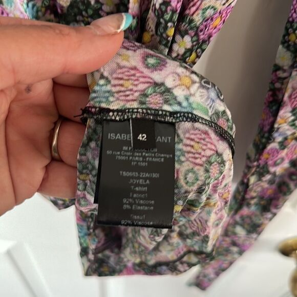 Isabel Marant Joyela Floral Print Long Sleeve Turtleneck Top Size US XL NWT - Picture 6 of 6
